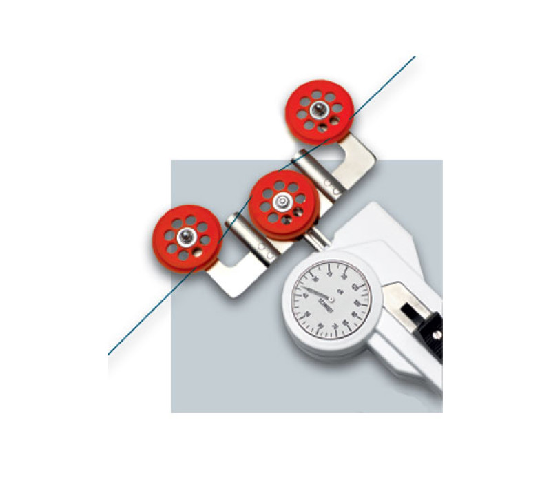 DXF Spanningsmeter met grote rollers voor minimale materiaalvervorming