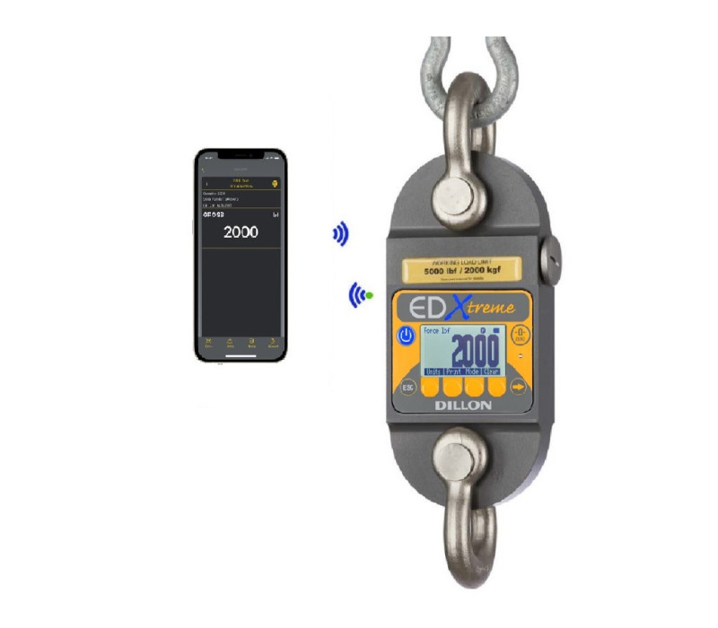 EDXtreme Blue Heavy Duty digitale krachtmeter met geïntegreerd display en Bluetooth-uitgang