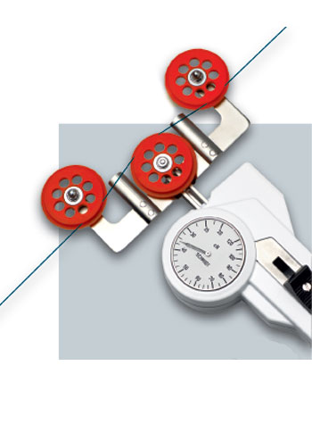 DXF Spanningsmeter met grote rollers voor minimale materiaalvervorming