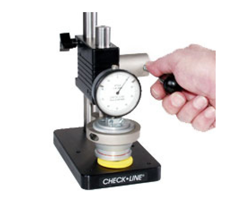 <b>PTS-HP Meetstatief</b><br><br>PTS tijdens een meting van een rubber object