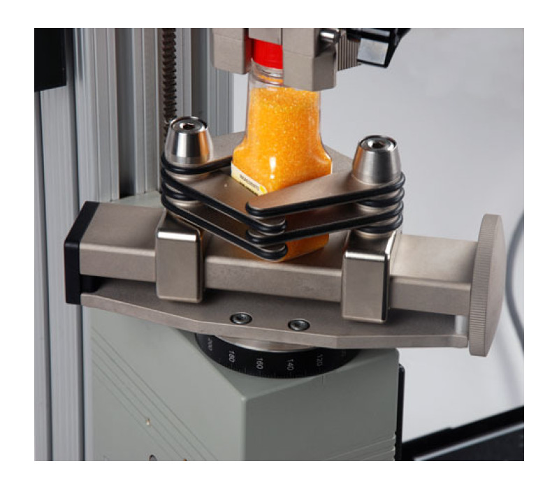 G1023 gemonteerd op een torque-testbank in een testtoepassing voor flessendoppen.