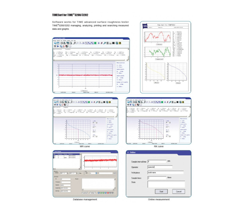 TimeSurf software voor 3200/3202 oppervlakteruwheidsmeter