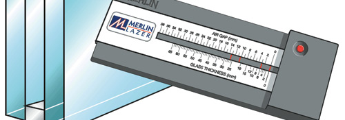 Merlin Lazer Glasdiktemeter Glasdikte Spouwdikte Meten Glasmeter