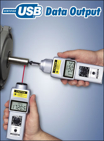 DT-209X Contact &amp; Non-Contact Tachometer met Geheugen en USB Uitgang