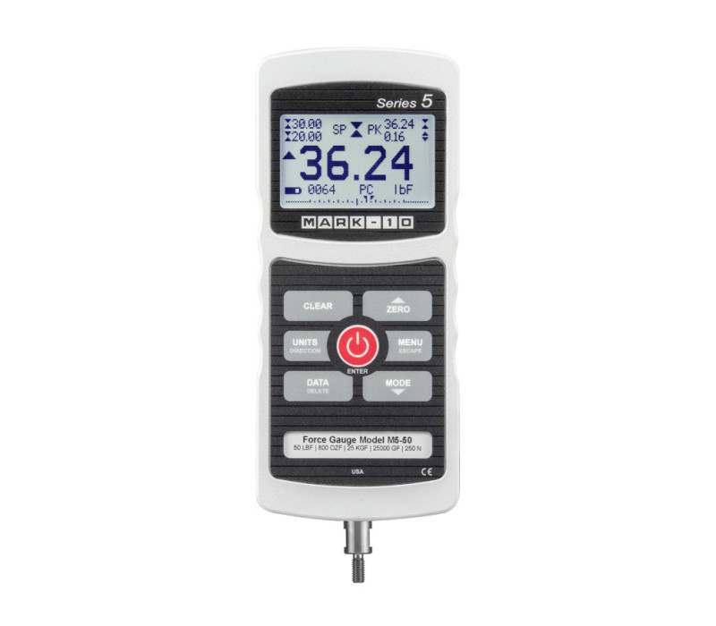 Series-5 meter heeft een load cell aansluiting aan de onderzijde en heeft een groot display met achtergrondverlichting