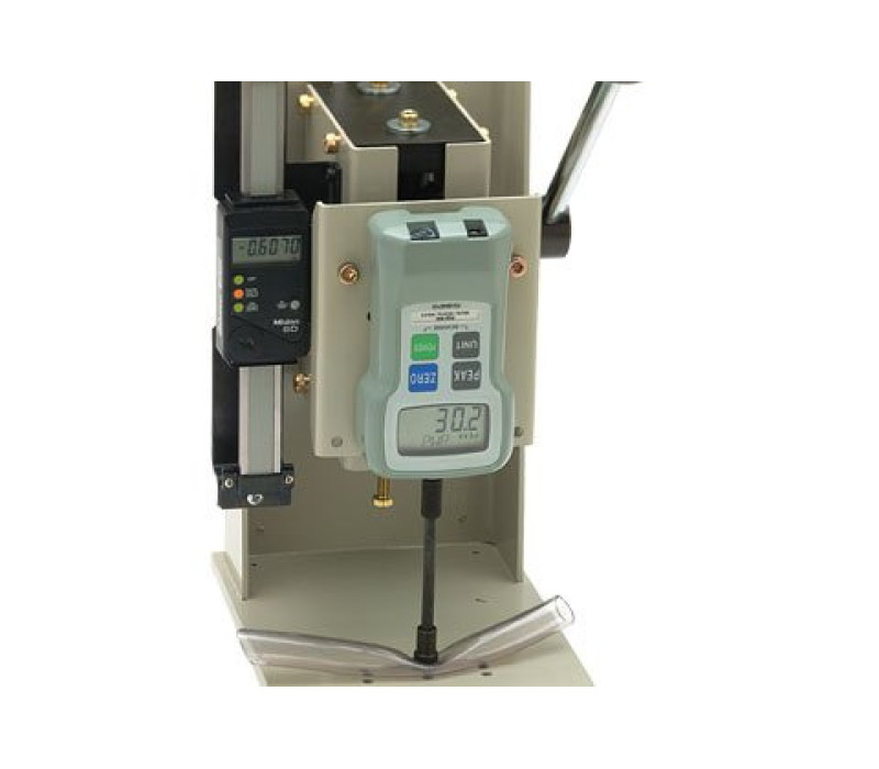 FGS-50S uitgerust met een digitale afstandsmeter en krachtmeter
