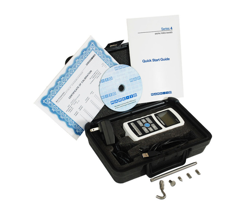 Serie 4-meters worden geleverd met een draagkoffer, een set instrumenten, een universele AC-adapter, een batterij, een snelstartgids, een USB-kabel, een cd met bronnen (USB-stuurprogramma, MESUR Lite-software, MESURgauge DEMO-software en gebruikershandleiding) en NIST- traceerbaar kalibratiecertificaat met gegevens.