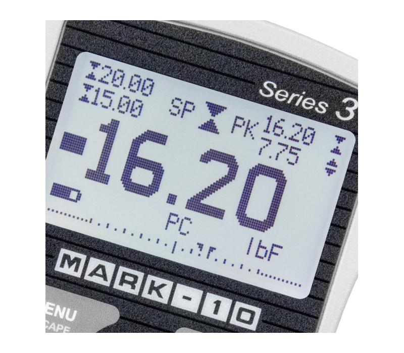 Het verlichte display van de Series-3 beschikt over grote, goed leesbare cijfers, piekwaarden, instelpuntindicatoren, analoge belasting staafdiagram en meer.
