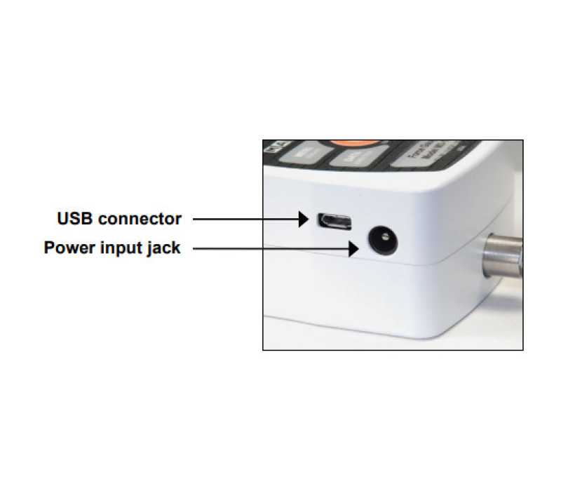 Aansluitpoorten, USB en AC-adapter.