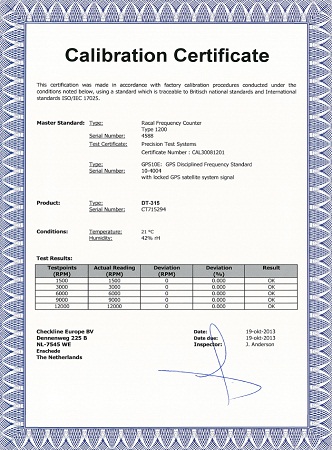 Cic-Tacho Tachometer Kalibratie