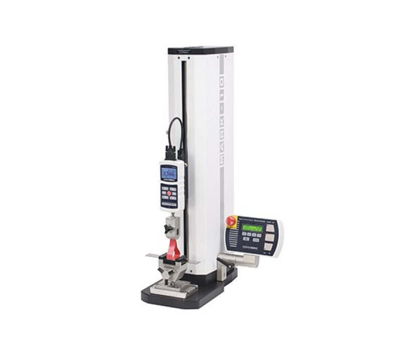 G1098 wordt hier getoond in een systeem, met gemotoriseerde testopstelling, krachtmeter en G1008-bovengreep
