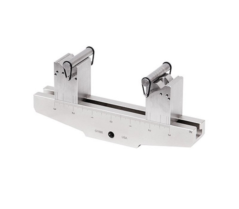 G1095 buig armatuurbasis met beweegbare blokken met een diameter van 10 mm rollers. Geschikt voor krachten tot 2,5 kN.