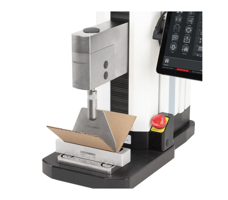 F305 trekbank geconfigureerd voor score buigtest met een G1071 Score Bend Armatuur