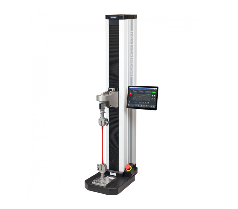 F755 trekbank geconfigureerd voor trekproef met twee G1061 Wedge Grips