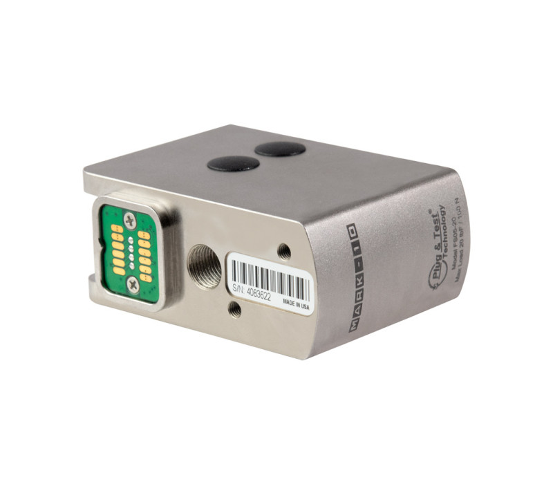 Vergulde contacten en pinnen zorgen voor een betrouwbare, gestroomlijnde verbinding tussen de FS05 Krachtsensor en de trekbank.