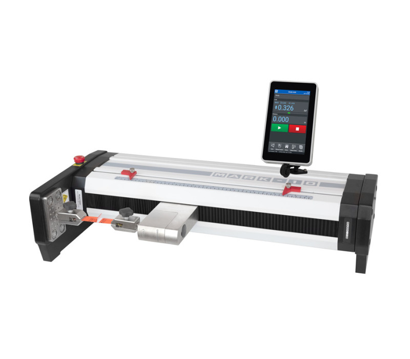 F505H-EM testframe met FS05 loadcel uitgerust met twee G1008-bevestigingen voor een afpeltest
