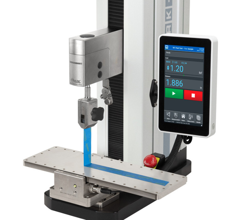 F305-EM in een opstelling voor een 90°-peltest met behulp van de G1109-armatuur