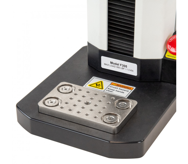 F-Series grondplaat met matrix van schroefdraadgaten om monsters, adapters, grepen en/of armaturen op vast te zetten