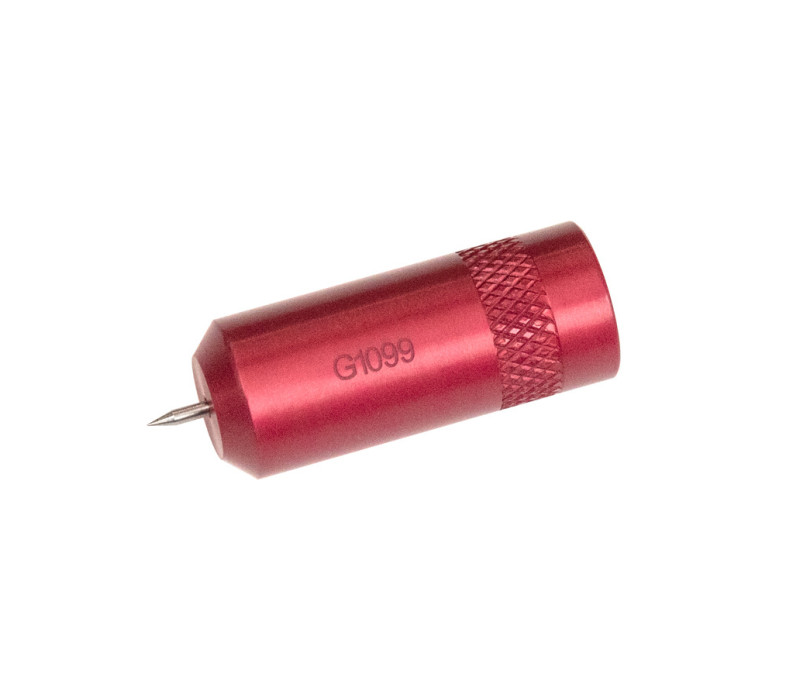 Het G1099-penetratie armatuur bepaalt de perforatie weerstand in combinatie met een krachtmeter. De naald trekt zich terug wanneer deze niet wordt gebruikt (hier alleen ter illustratie uitgeschoven weergegeven).