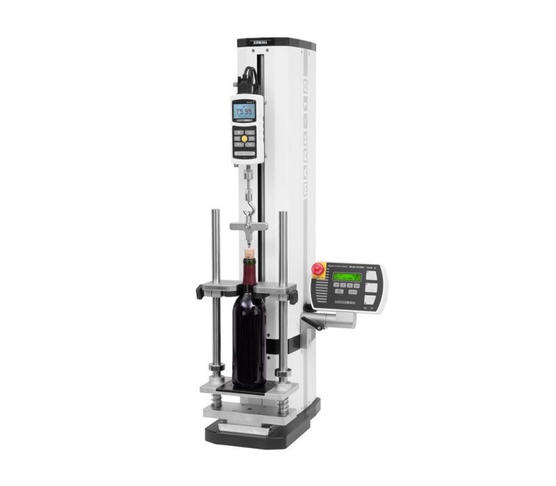 De G1105 is gemonteerd op een ESM303-testbank en krachtmeter.