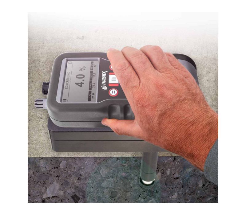 Het meten van zowel het oppervlakte- als het inwendige vochtgehalte van beton in vloeren en platen met de Concrete Determinator-kits